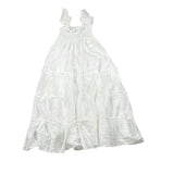 Magil Abito Tinta Unita con Arriccio per Bambina HN20004 BIANCO MAGIL 