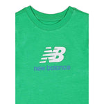 New Balance T-Shirt Girocollo Tinta Unita con Stampa Logo per Bambino LAKB0009X VERDE NEW BALANCE 