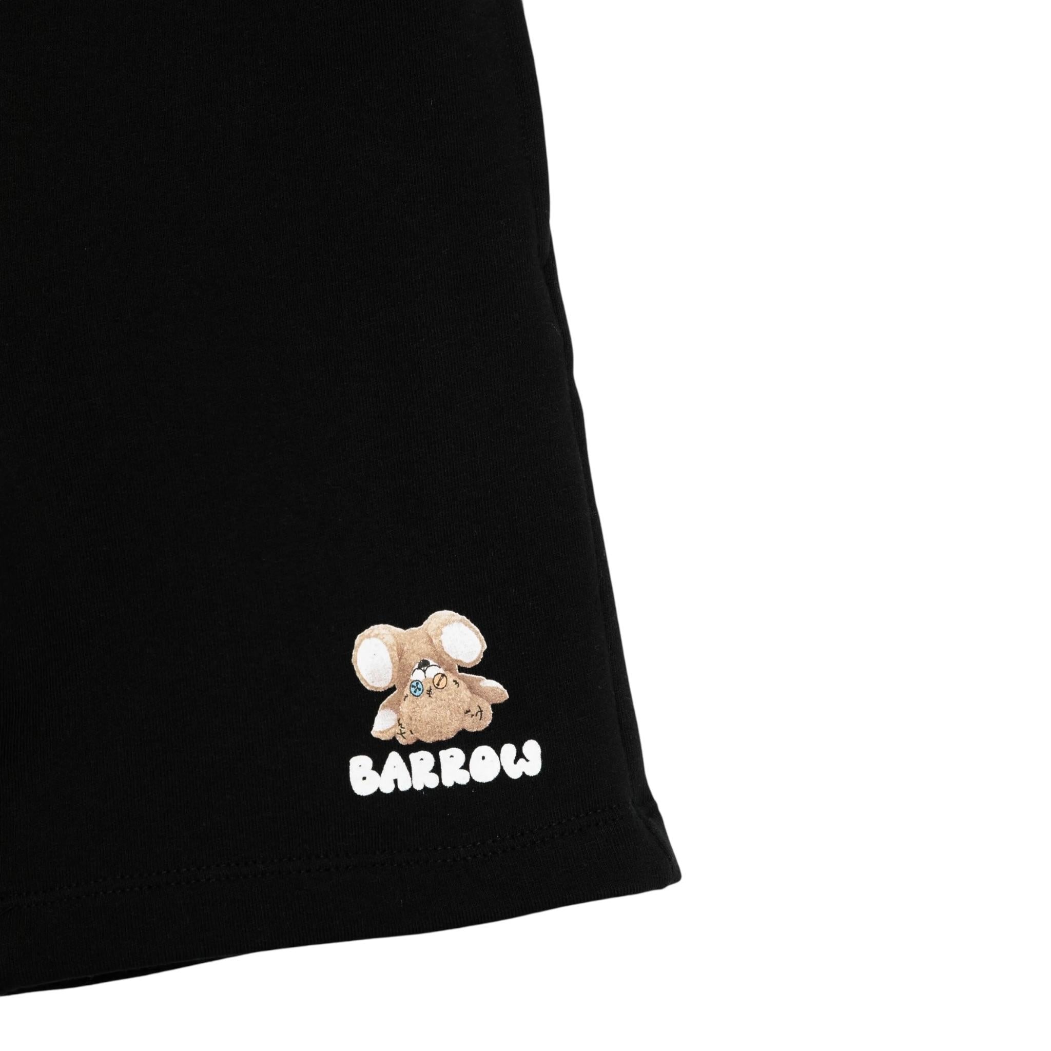 Barrow Kids Bermuda tinta unita con Logo Nero per Bambino S5BKJUBE030 NERO BARROW KIDS 