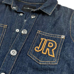 John Richmond Camicia Tinta Unita con Stampa In Denim per Bambino EBP26209CA BLU JOHN RICHMOND 