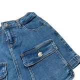 Liu Jo Gonna In Denim tinta unita con Girovita Regolabile Blu per Bambina GA5141 BLU LIU JO 