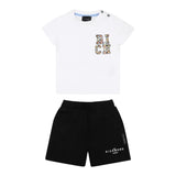 John Richmond Completo 2 Pezzi T-Shirt-Bermuda Bicolore per Neonata RIP25050CJX BIANCO/NERO JOHN RICHMOND 