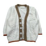 Pure Firenze Cardigan Tinta Unita con Profili In Contrasto per Neonato PC01617 BIANCO PURE FIRENZE 