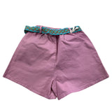 Babe & Tess Short Tinta Unita Con Cinturino Rosa Per Bambina
