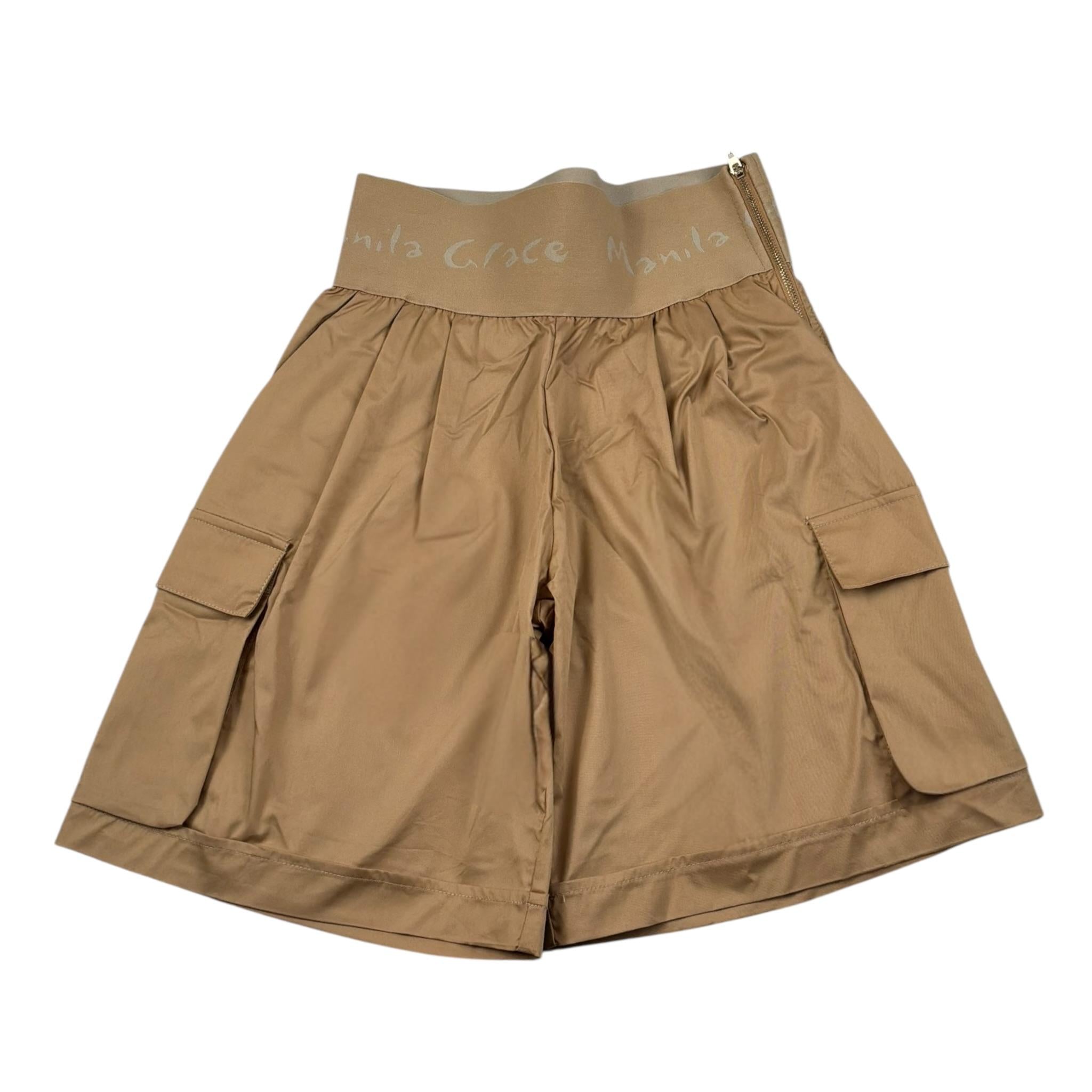 Manila Grace Short Tinta Unita con Elastico In Vita per Bambina MG2683 CAMMELLO MANILA GRACE 