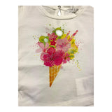 M+E' T-Shirt Girocollo Tinta Unita Cn Stampa In Contrasto Bianco per Neonata