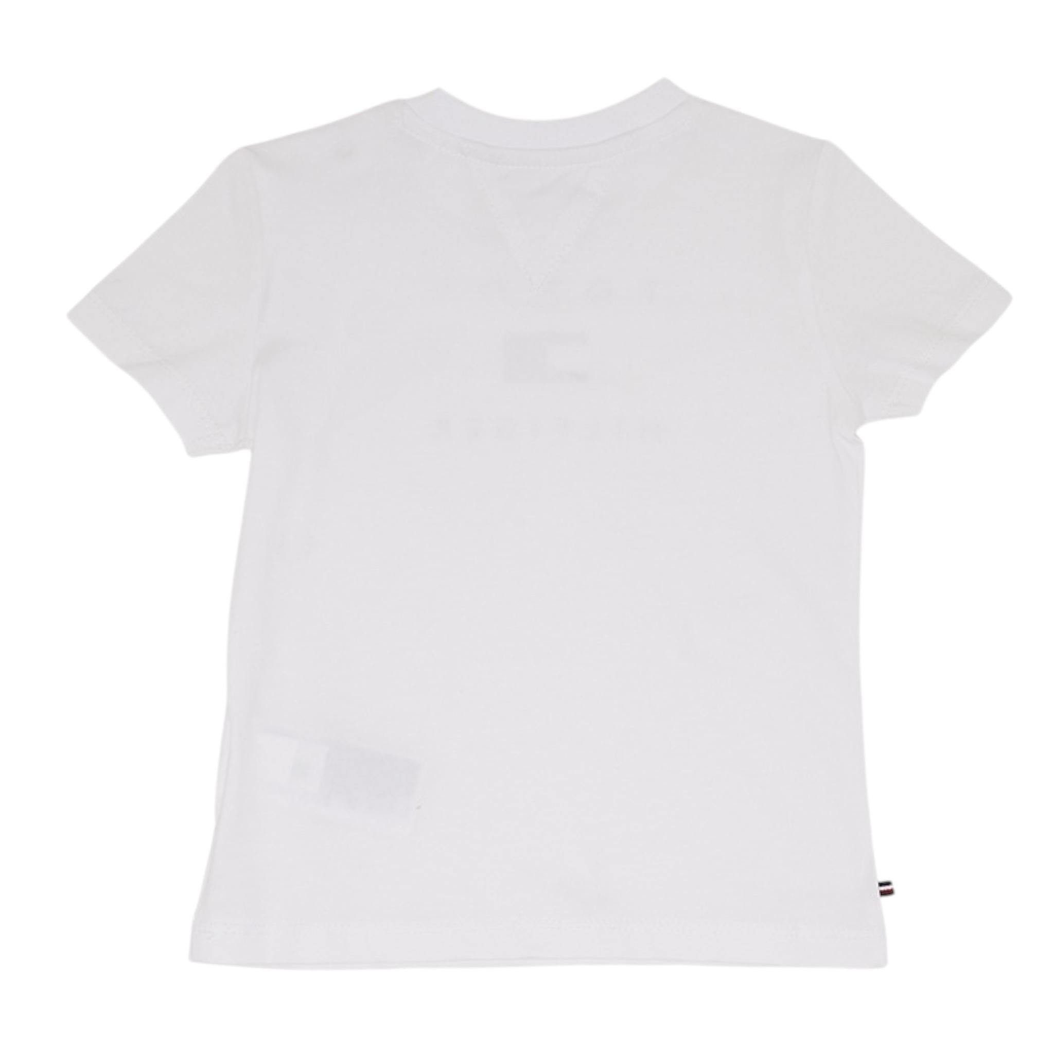 Tommy Hilfiger T-Shirt Girocollo Tinta Unita con Logo per Neonata KN0KN01429 BIANCO TOMMY HILFIGER 