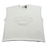 Gaelle Canotta Girocollo Tinta Unita con Brillantini per Bambina 2746MYZ00336 BIANCO GAELLE 