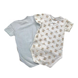 Chicco Set Body 2Pz Bicolore Con Stampa Bianco/Azzurro Per Neonato