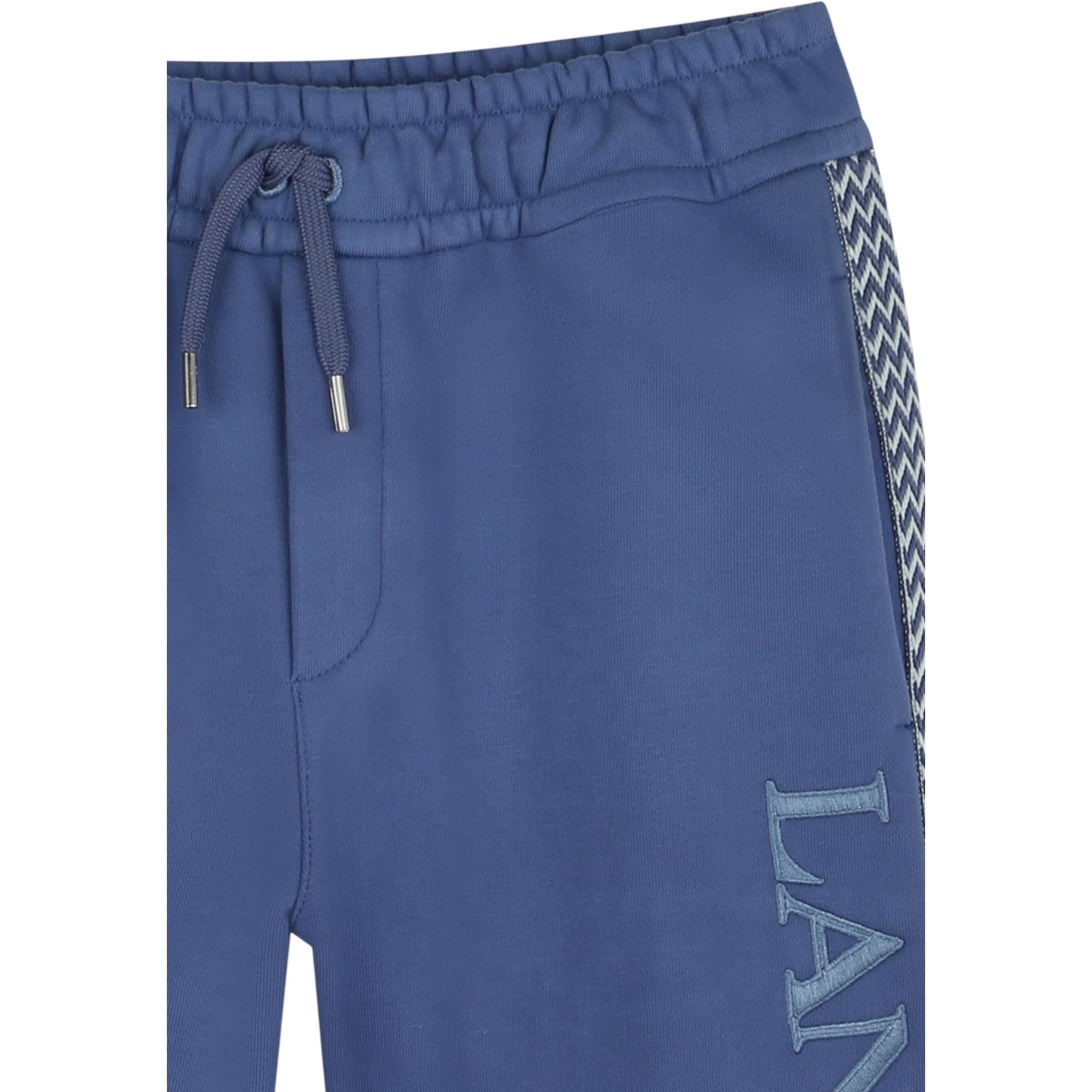 Lanvin Bermuda Tuta Tinta Unita con Logo per Bambino N30229 BLU LANVIN 