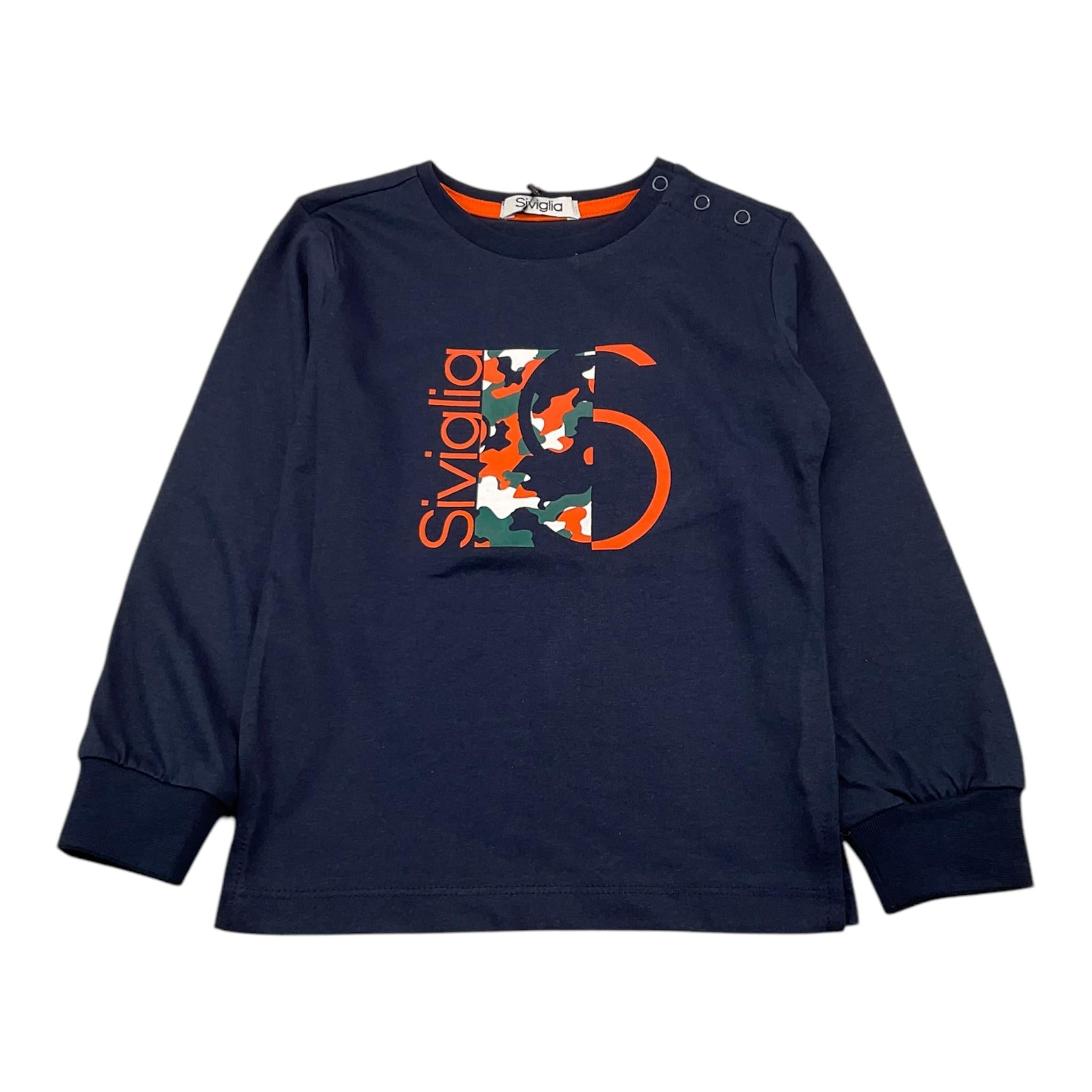 SIVIGLIA shirt girocollo tinta unita con stampa Blu per Bambino SVNTS00517J BLU SIVIGLIA 