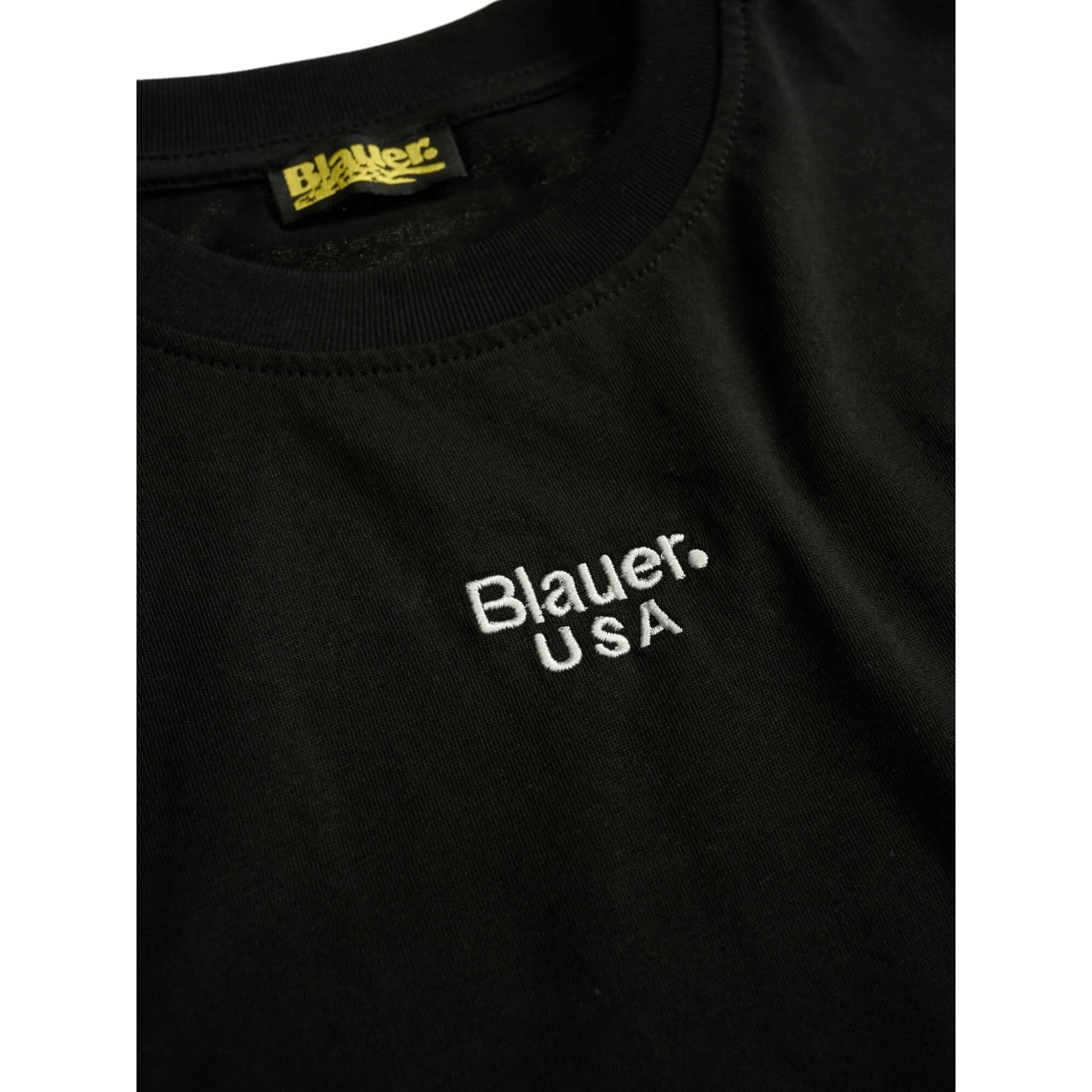 Blauer T-Shirt Tinta Unita con Stampa per Neonato 25SBLKH025555N NERO BLAUER 