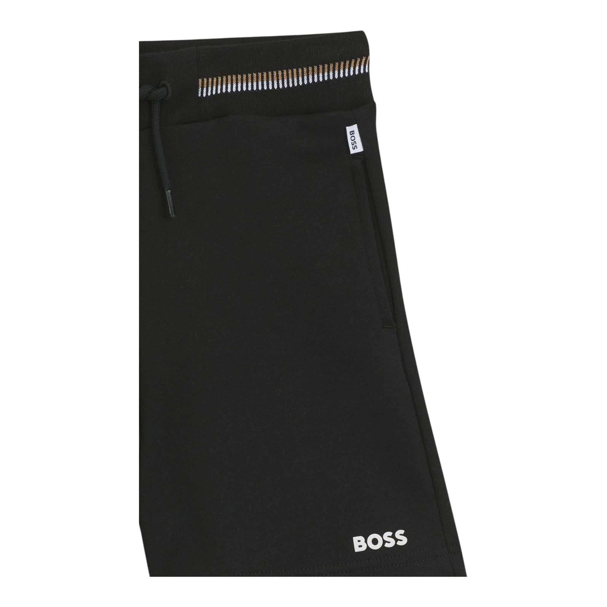 Boss Bermuda Tinta Unita con Elastico In Vita per Bambino J51999 NERO BOSS 