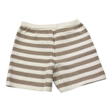 Little Bear Short In Maglia Fantasia A Righe Bianco/Beige Per Bambina