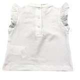 Mini Banda T-Shirt Girocollo Tinta Unita Cn Stampa In Contrasto Bianco Per Neonata