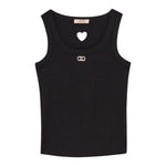 Liu Jo Canotta Tinta Unita con Traforo A Forma di Cuore per Bambina GA5199XX NERO LIU JO 