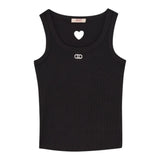 Liu Jo Canotta Tinta Unita con Traforo A Forma di Cuore per Bambina GA5199XX NERO LIU JO 