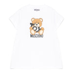 Moschino Abito Girocollo Tinta Unita con Stampa per Neonata MDV0C9 BIANCO MOSCHINO 