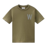 Woolrich T-Shirt Girocollo Tinta Unita con Stampa per Bambino CFWKTE0130 VERDE WOOLRICH 