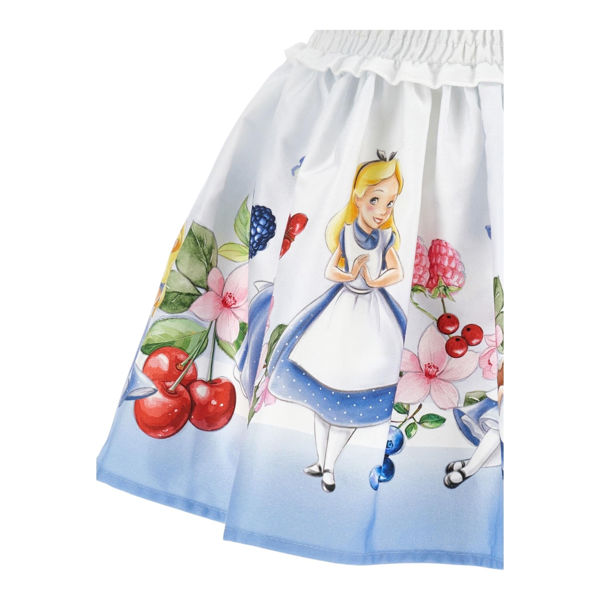 Monnalisa Gonna Tinta Unita con Fantasia Disney per Bambina 11E707 BIANCO MONNALISA 