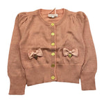 ANGEL'S FACE cardigan tinta unita lurex con applicazioni fiocchi Rosa per Bambina NICOLETTEX ROSA ANGEL'S FACE 