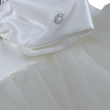 Nunzia Corinna Abito Cerimonia Tinta Unita con Tulle  per Bambina NJ2015962 PANNA NUNZIA CORINNA 