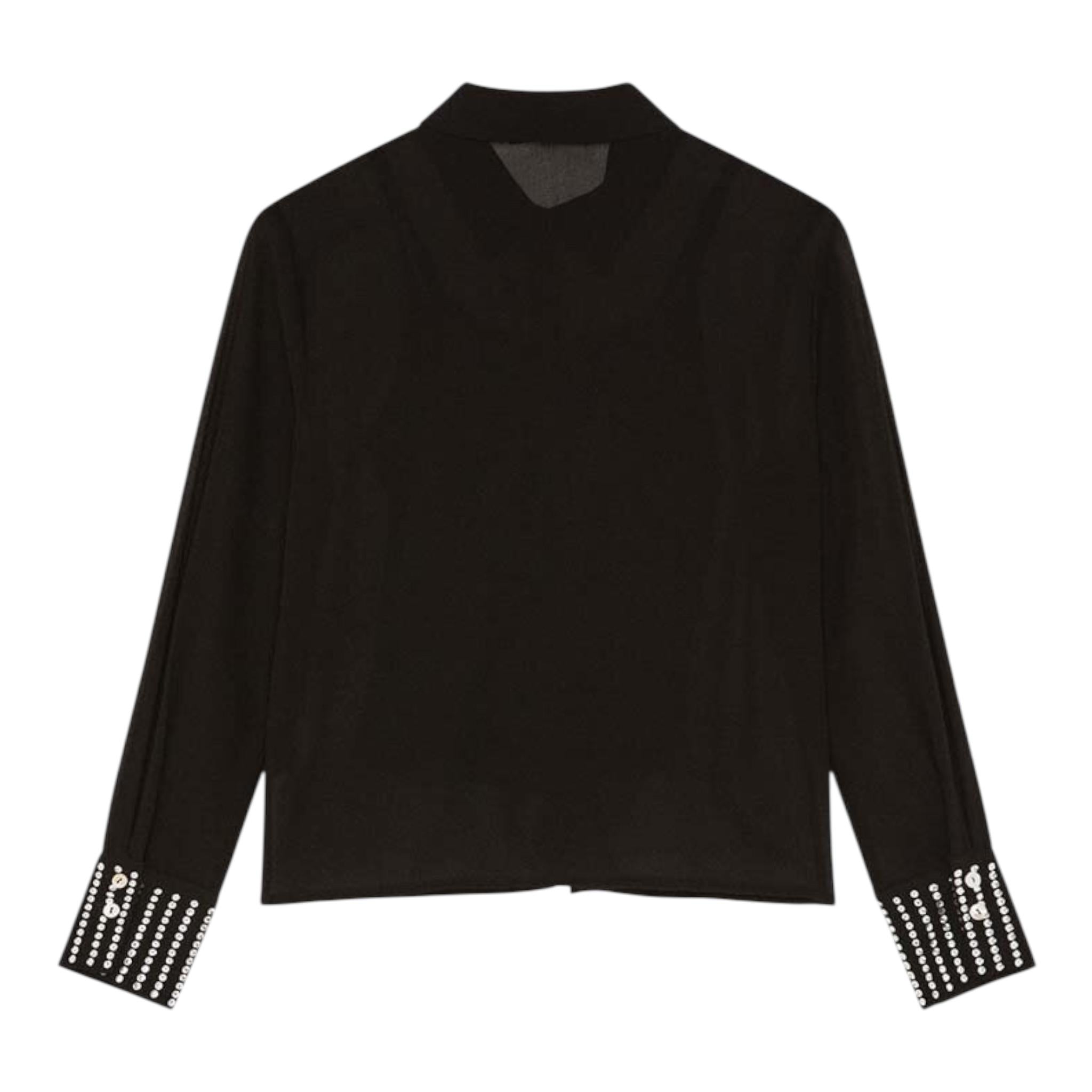 PATRIZIA PEPE camicia con sottona tinta unita con brillantini Nero per Bambina 7C0252 NERO PATRIZIA PEPE 