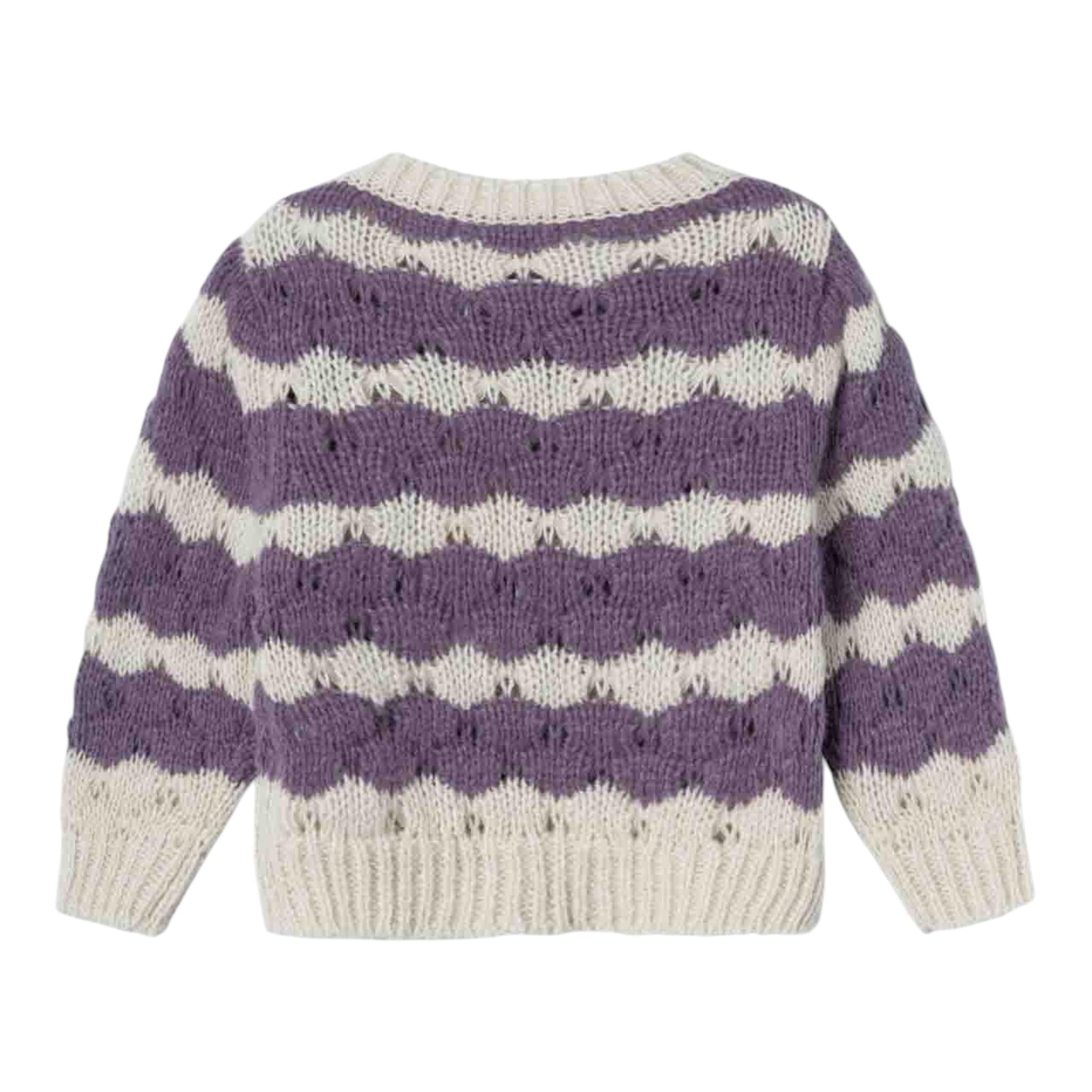 NAME IT maglia bicolore con fantasia a righe Panna/viola per Bambina 13233150 PANNA/VIOLA NAME IT 