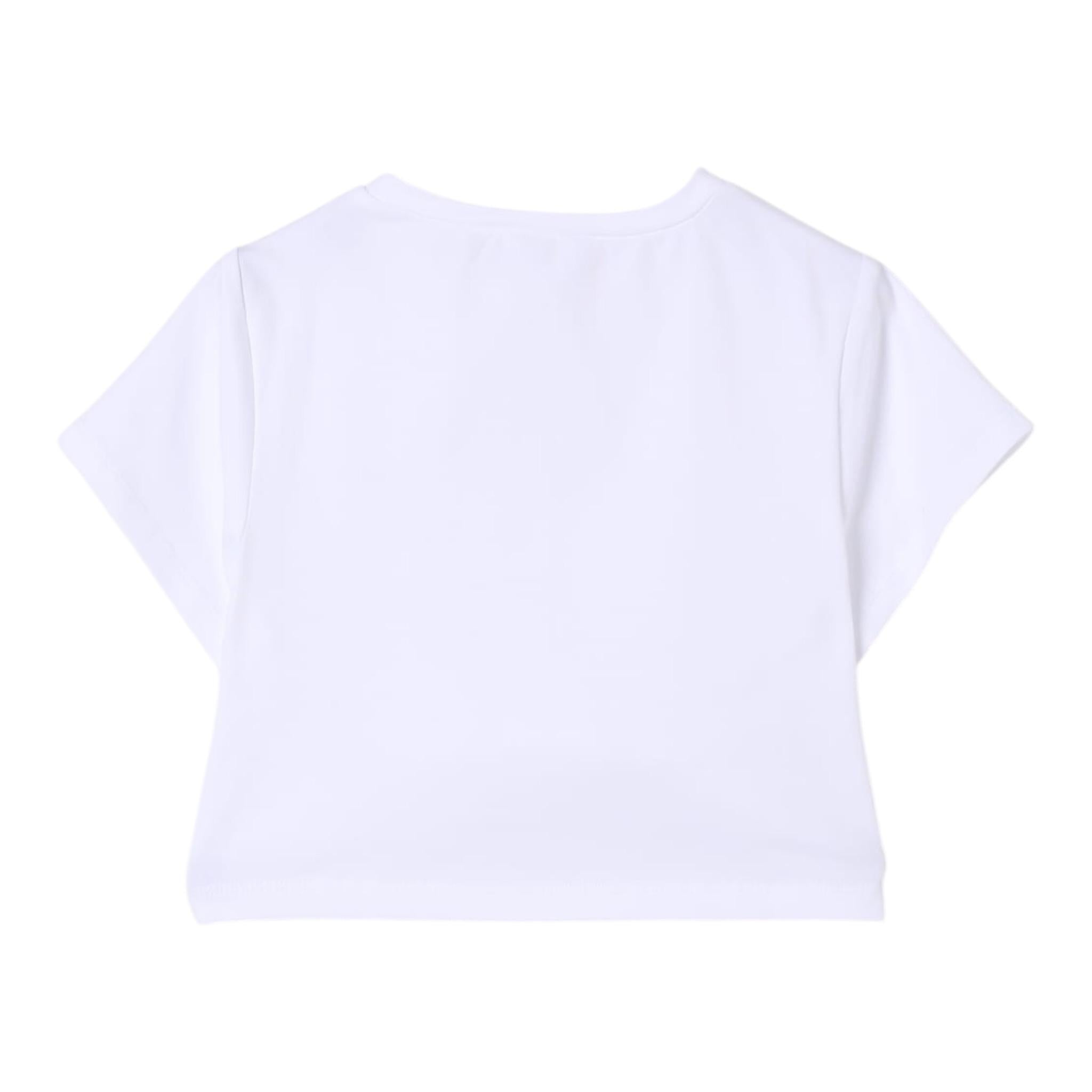 Twinset T-Shirt Girocollo Tinta Unita con Ricami per Bambina 251GJ2480X BIANCO TWINSET 