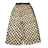 Alice Pi Pantalone Tinta Unita Modello Palazzo con Fantasia In Contrasto Avorio per Bambina