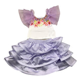 Miss Grant Completo 2 Pezzi Top Con Tulle-Gonna Bicolore Bianco/Lilla Per Neonata