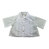 Zhoe & Tobiah Camicia Modello Crop Tinta Unita Con Bottoni Bianco Per Bambina