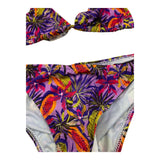 Matinée Costume 2 Pezzi Triangolo-Slip Tinta Unita con Fantasia per Bambina CC4009 VIOLA MATINÉE 