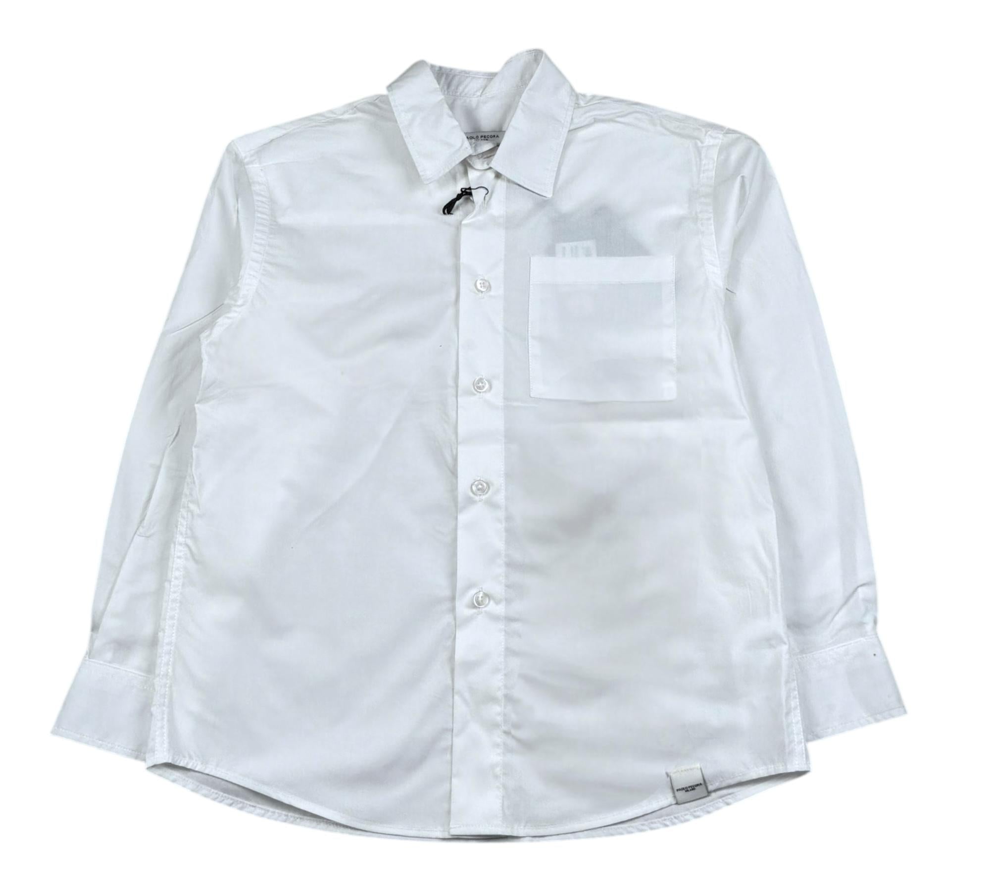 Paolo Pecora Camicia Manica Lunga Tinta Unita per Bambino PP4344 BIANCO PAOLO PECORA 