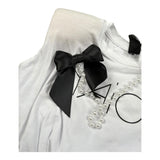 Naice T-Shirt Girocollo Tinta Unita con Applicazioni per Bambina 24156 BIANCO NAICE 