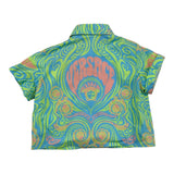 Versace Camicia Tinta Unita Mezza Manica Con Fantasia Verde Per Neonata