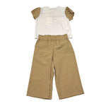 Twinset Completo 2 Pezzi T-Shirt-Pantalone Bicolore per Bambina 251GJ2429J BIANCO/BEIGE TWINSET 