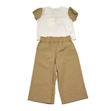 Twinset Completo 2 Pezzi T-Shirt-Pantalone Bicolore per Bambina 251GJ2429J BIANCO/BEIGE TWINSET 