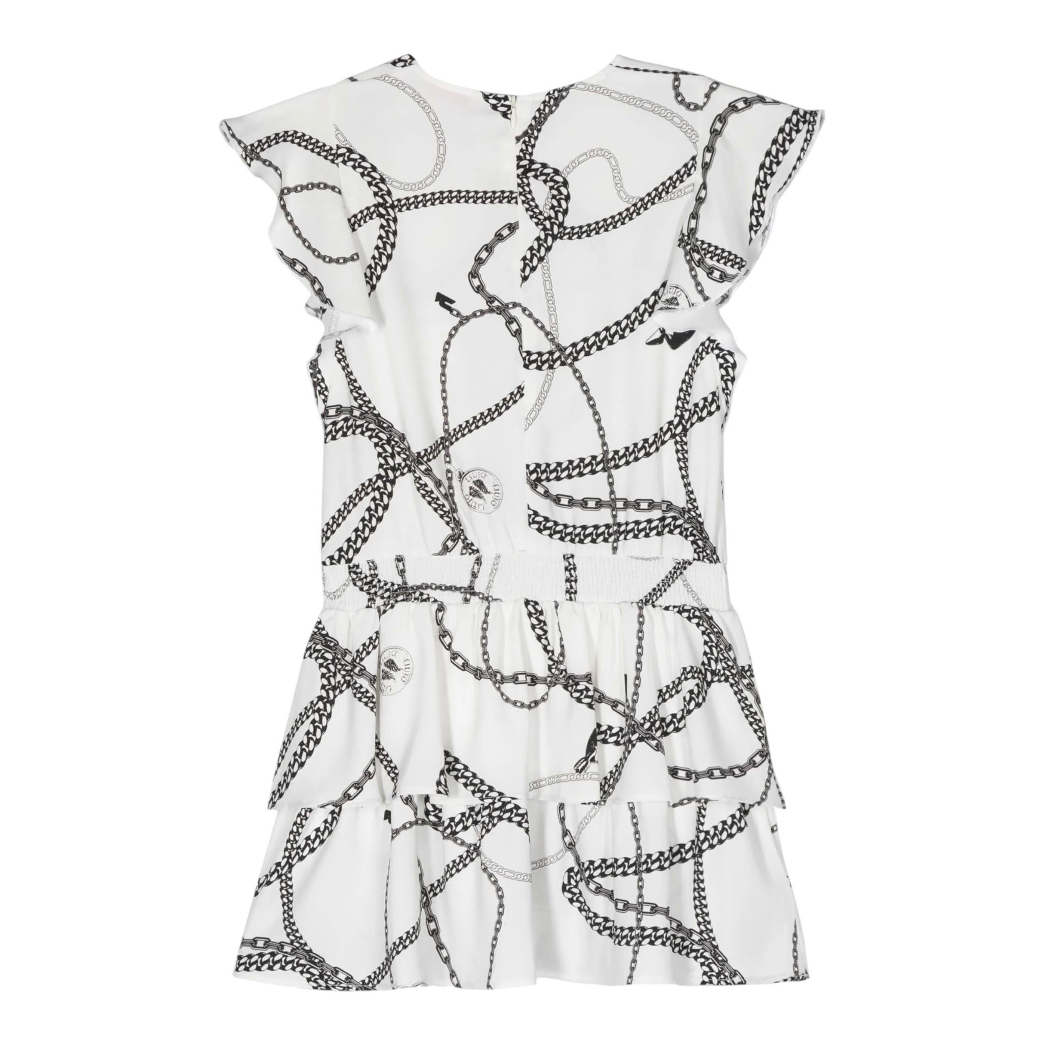 Liu Jo Abito Mezza Manica Tinta Unita con Stampe per Bambina GA3163 BIANCO LIU JO 