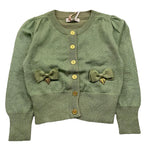 ANGEL'S FACE cardigan tinta unita lurex con applicazioni fiocchi Verde per Bambina NICOLETTEX VERDE ANGEL'S FACE 