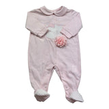 Isabel & Martinez Tutina Manica Lunga Tinta Unita con Ricami per Neonata IM25N442 ROSA ISABEL & MARTINEZ 