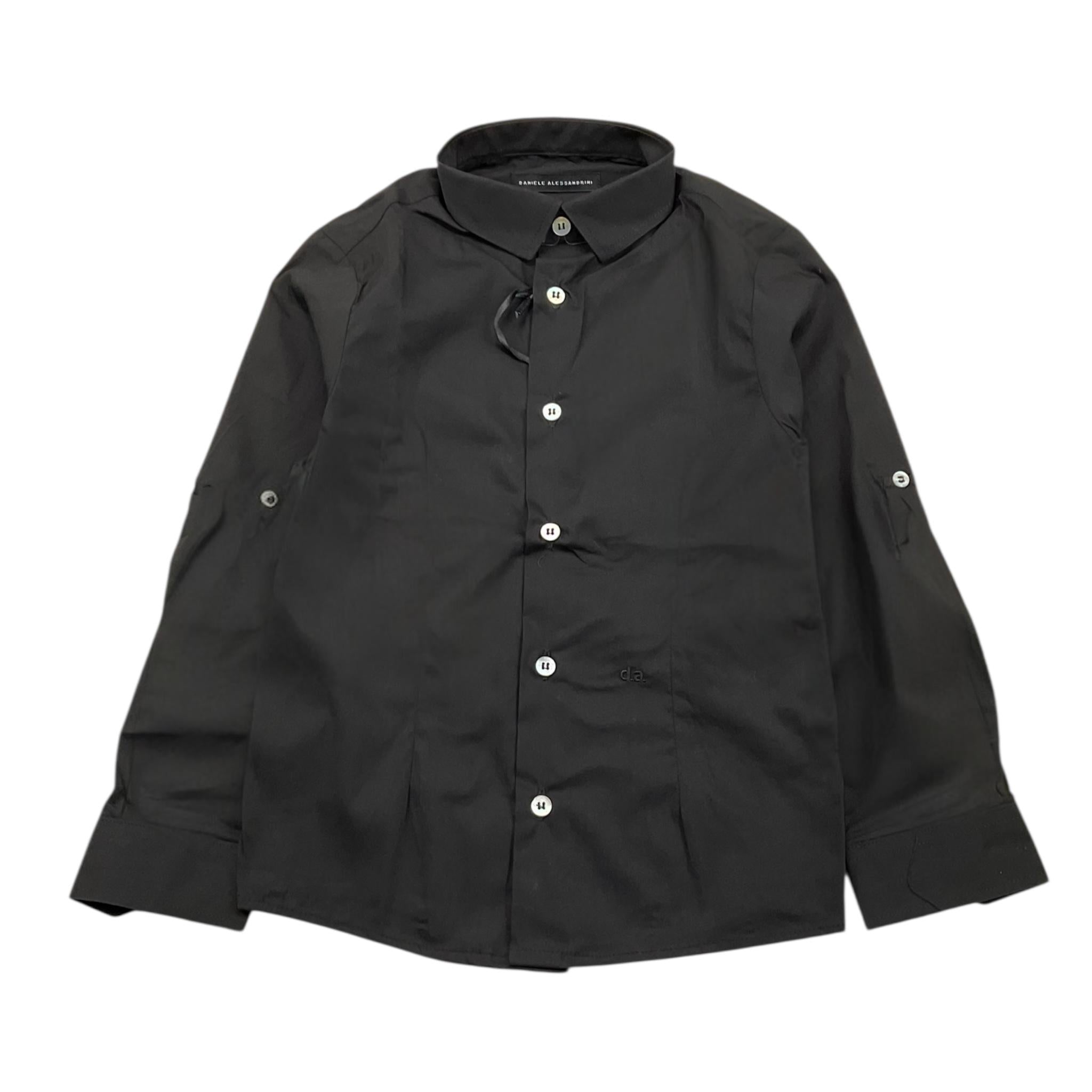 DANIELE ALESSANDRINI camicia tinta unita manica lunga Nero per Bambino 1235C0972 NERO DANIELE ALESSANDRINI 