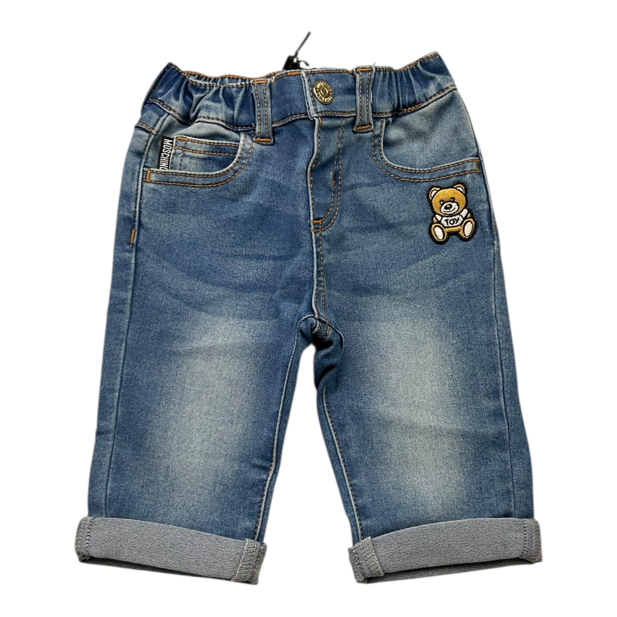 Moschino Jeans Tinta Unita con Elastico In Vita per Bambino MUP05FJ BLU MOSCHINO 