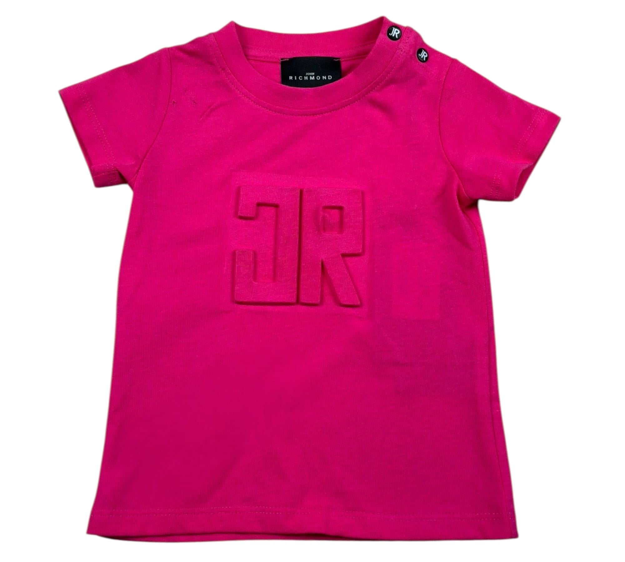 John Richmond T-Shirt Girocollo Tinta Unita con Logo per Neonata RIP26030TS FUXIA JOHN RICHMOND 