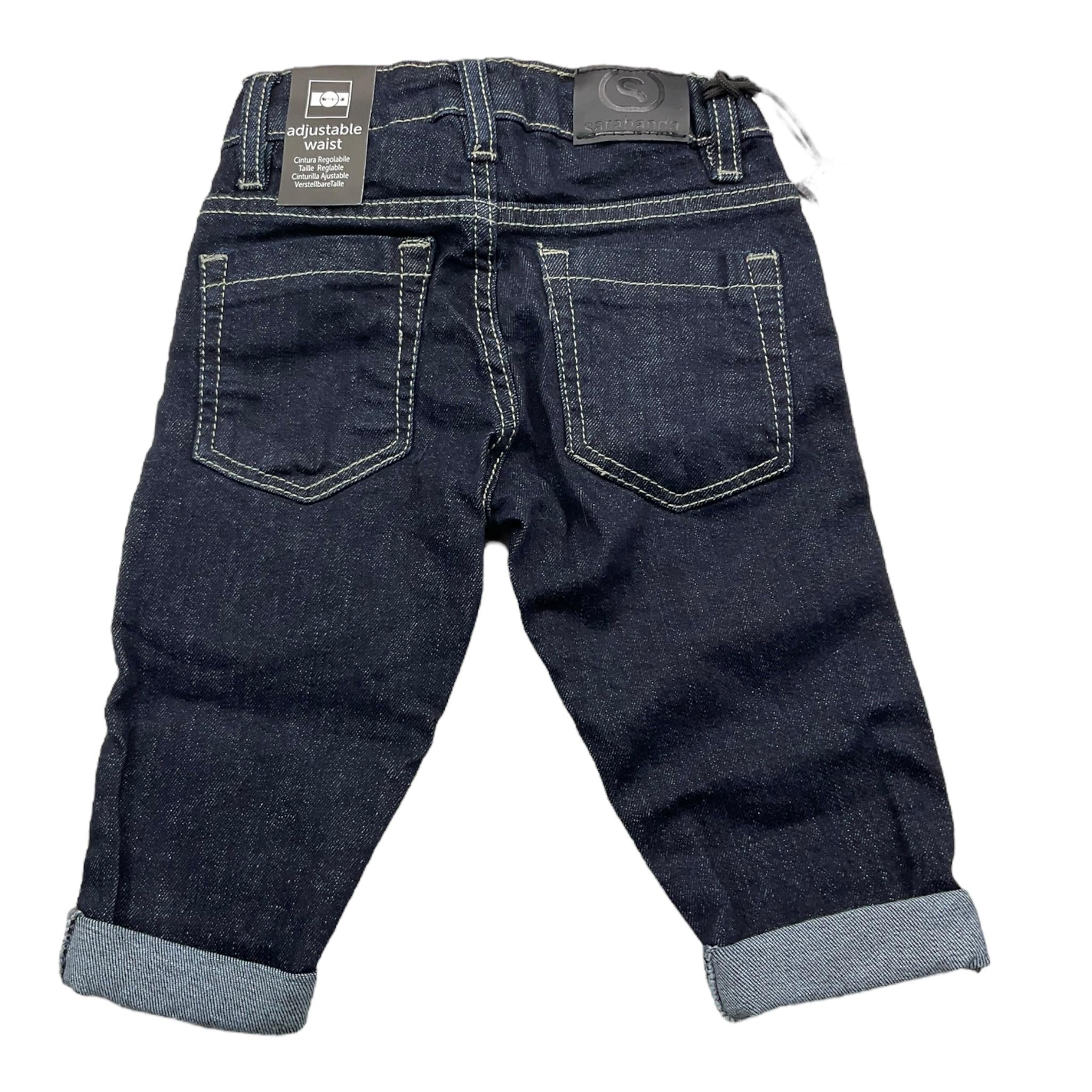 SARABANDA jeans tinta unita con girovita regolabile Blu per Neonato A043X BLU SARABANDA 