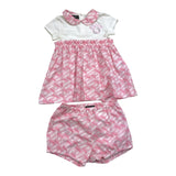 Versace Set Abito Bicolore-Coulotte Bianco/Rosa Per Neonata