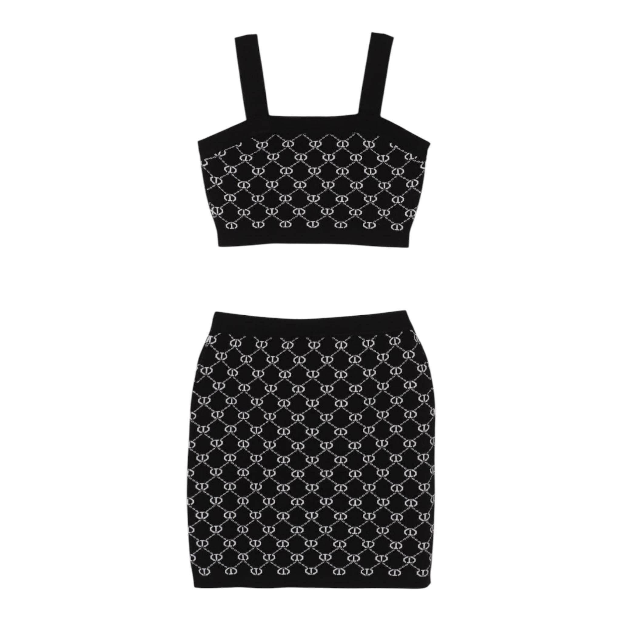 Twinset Completo 2 Pezzi Top-Gonna Tinta Unita per Bambina 251GJ3QX4X NERO TWINSET 