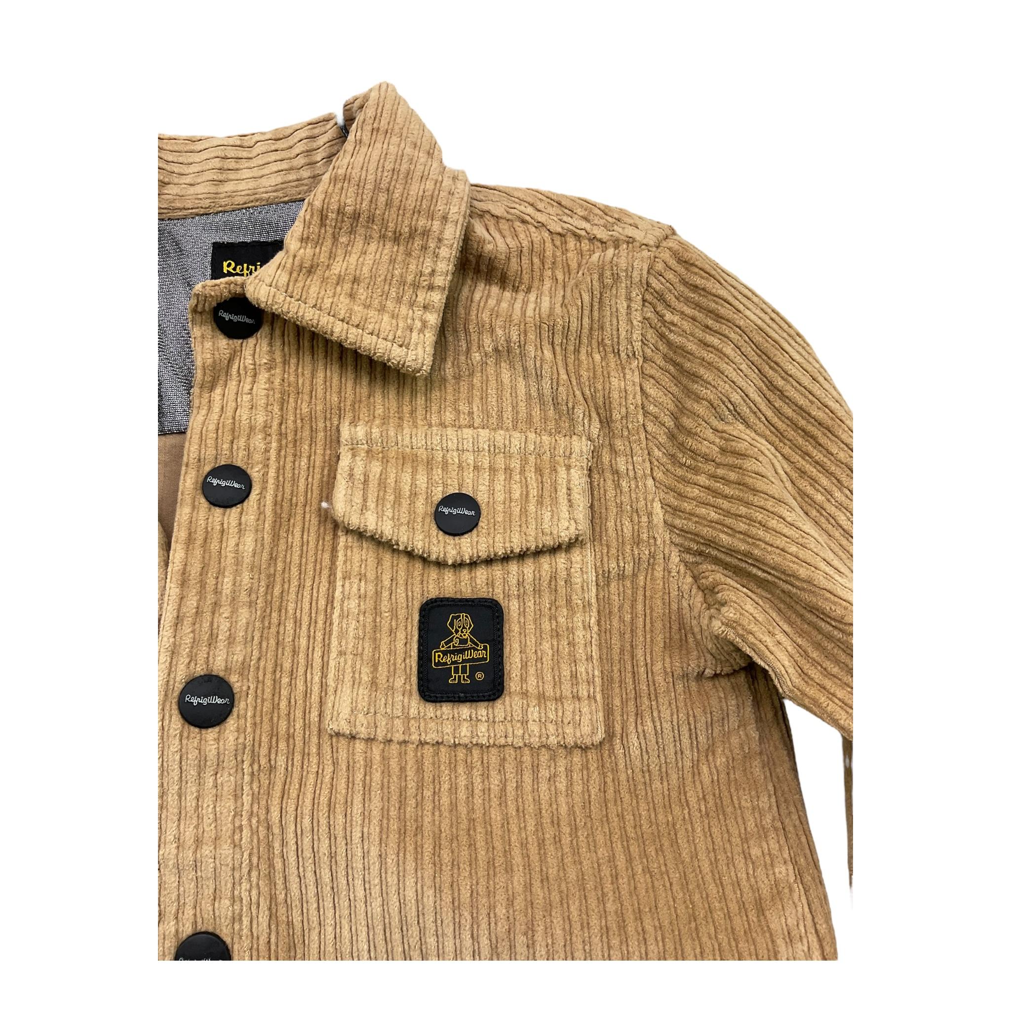 REFRIGUE camicia manica lunga tinta unita in velluto Beige per Bambino RW341 BEIGE REFRIGUE 