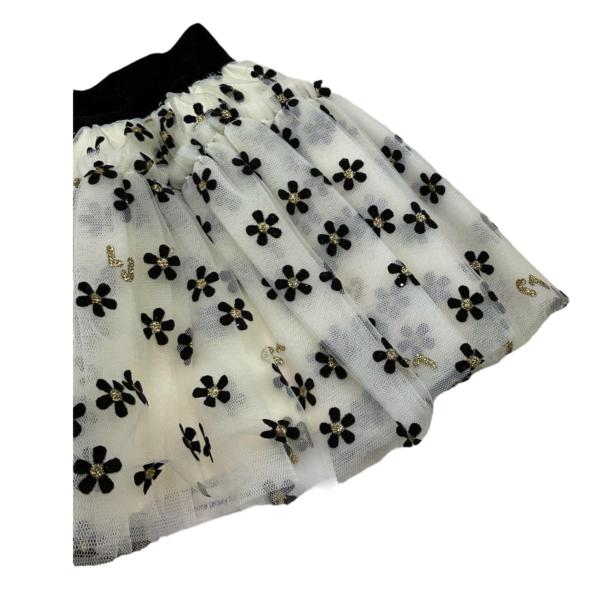 LIU JO gonna tinta unita con tulle e ricami fiori Panna per Neonata HF4067 PANNA LIU JO 