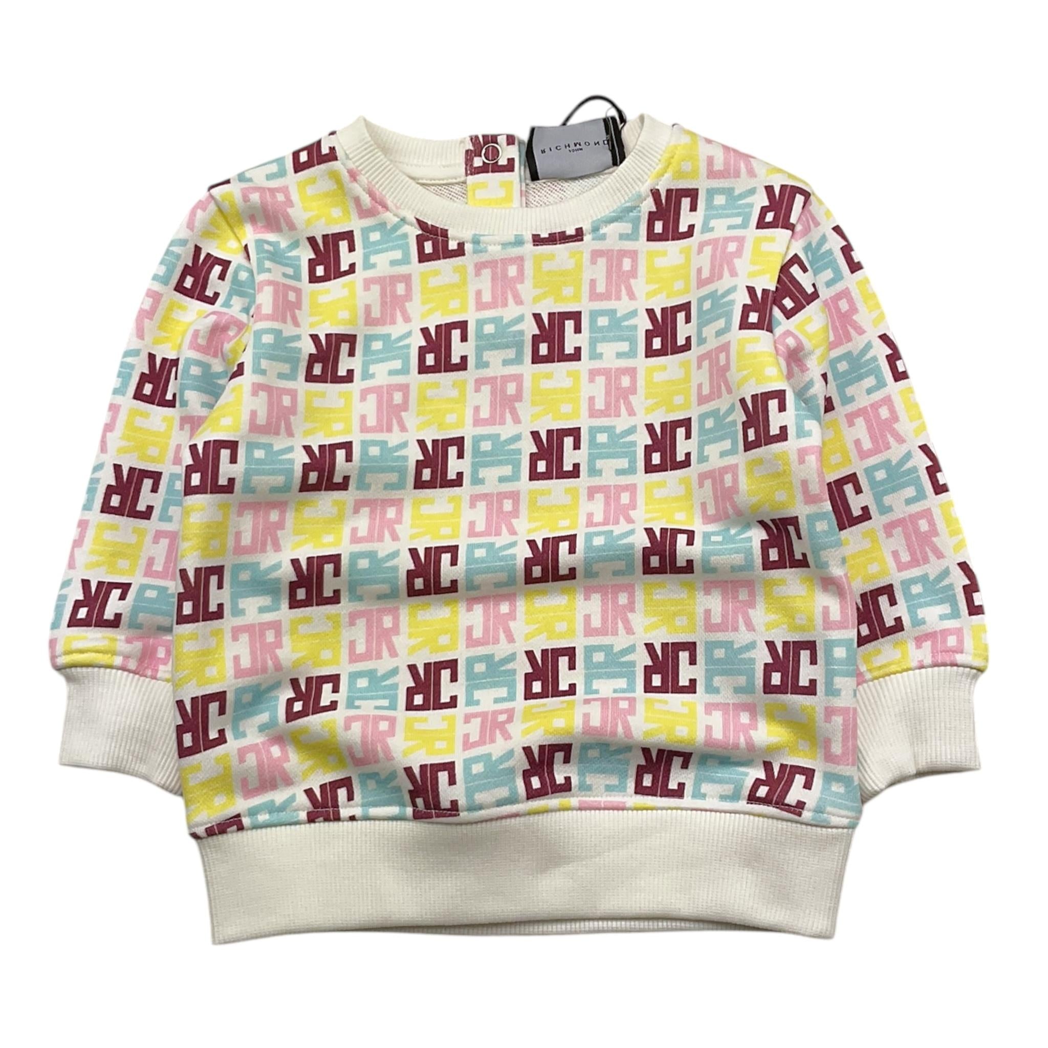 JOHN RICHMOND felpa chiusa girocollo stampa fantasia logo Bianco per Neonata RIA25080FE BIANCO JOHN RICHMOND 